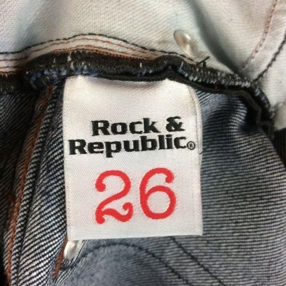 Rock & Republic Women's Size 26 Kiedis Bootcut Dark Wash Blue Denim Jeans - Picture 8 of 8